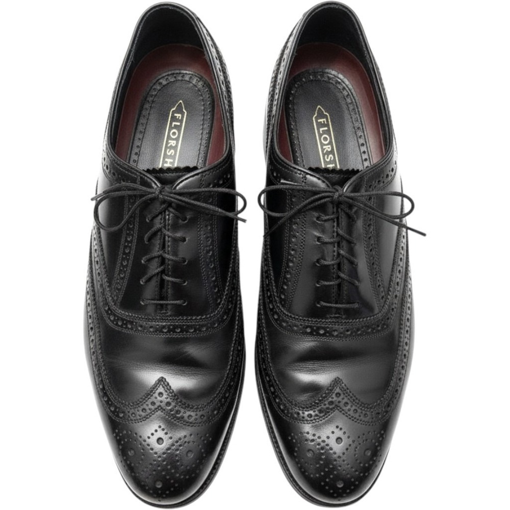 Florsheim Mens Black Leather Wingtip Brogue Oxford Dress Shoes 20381 Size 8.5 D